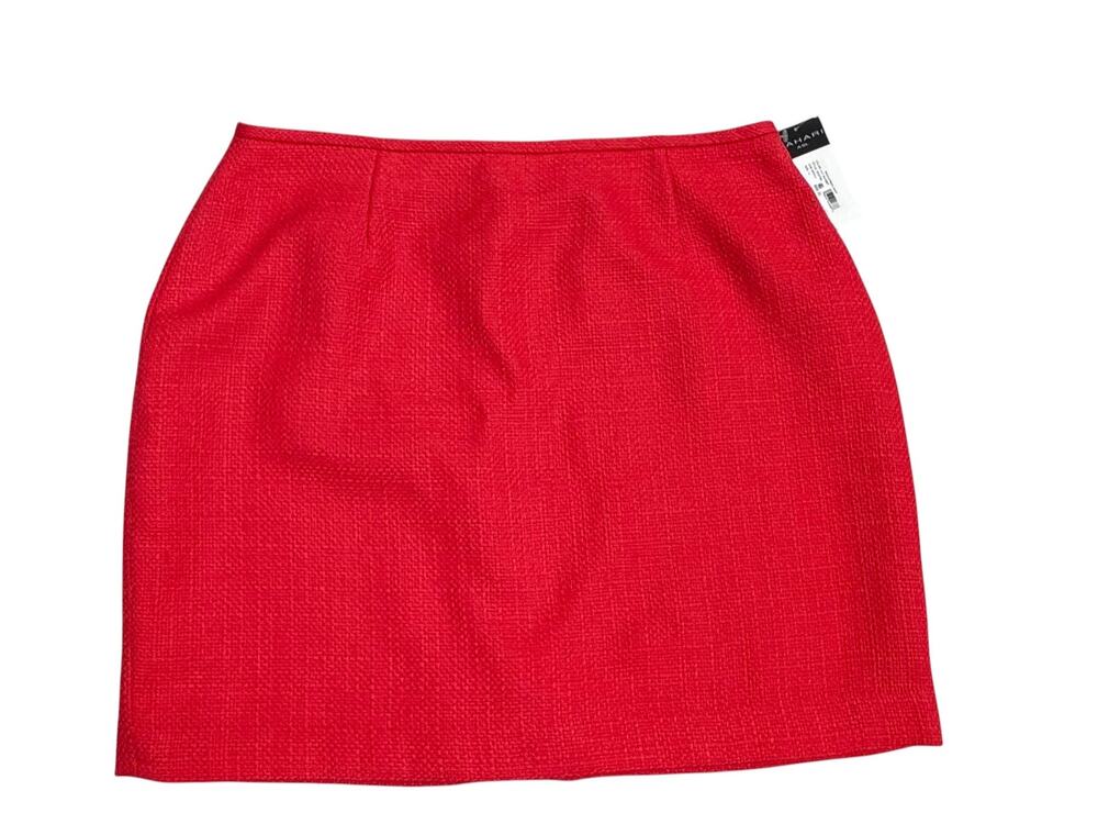 Tahari ASL Boucle Tweed Skirt Coral Pink Size 14 NWT